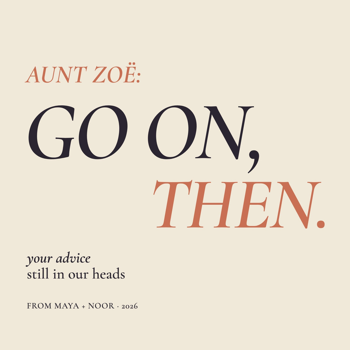 Go On, Then, front cover