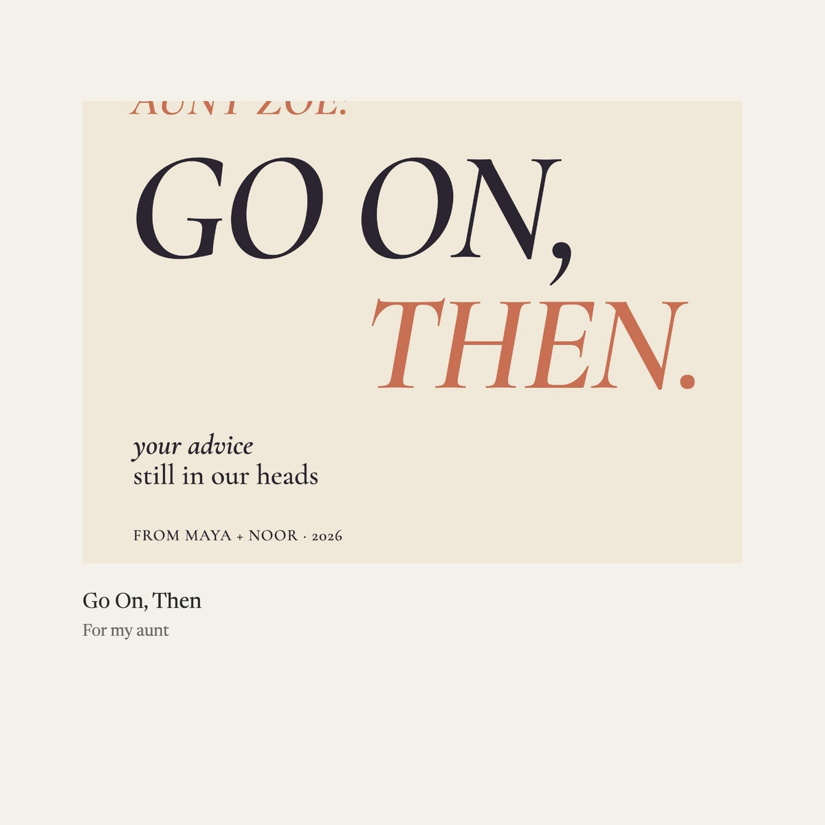Go On, Then, an inside page (sample)