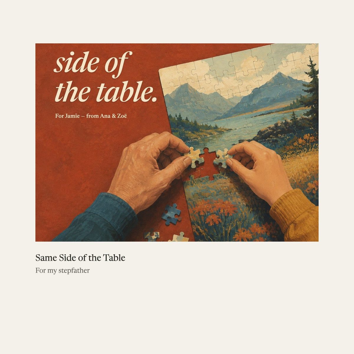 Same Side of the Table, an inside page (sample)