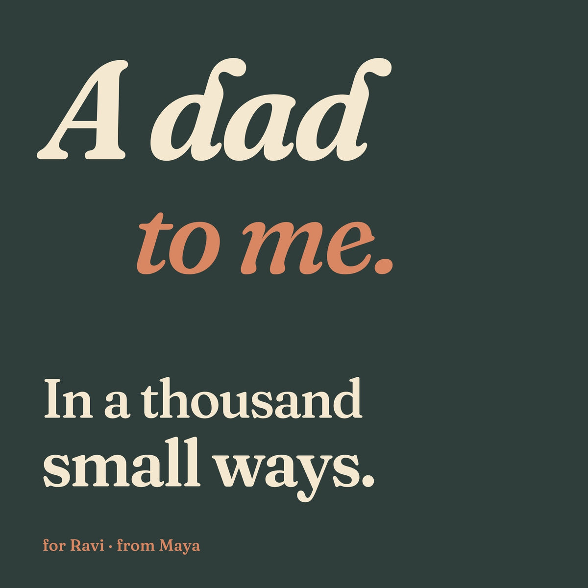 A Dad to Me, front cover