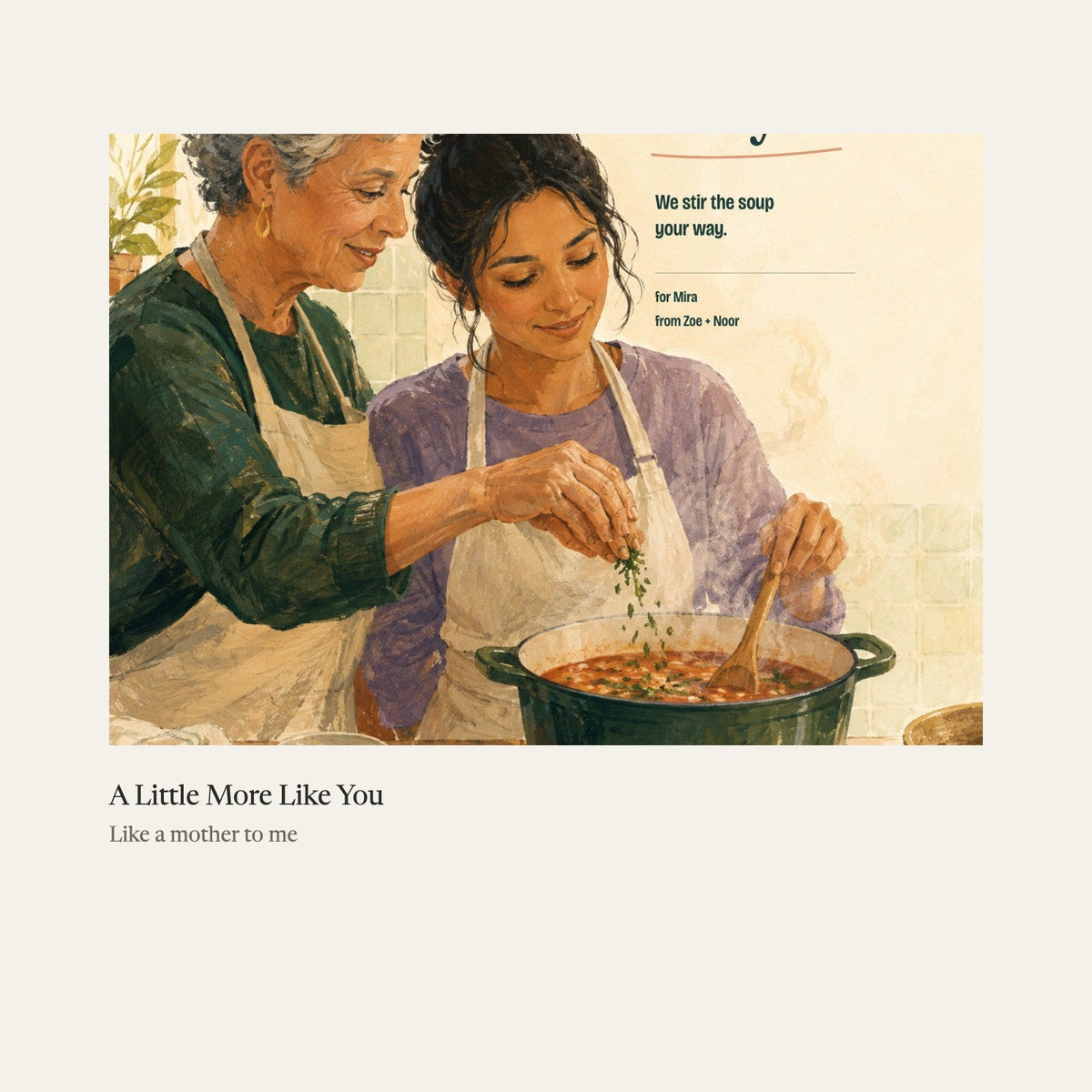 A Little More Like You, an inside page (sample)